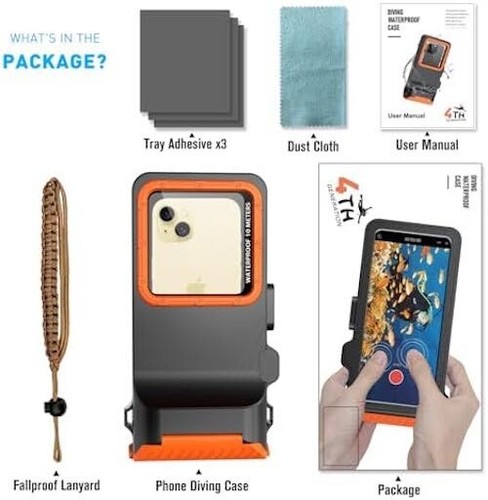 33 FT Waterproof Phone Case Professional IP68 Snorkeling Diving Kayak 4.7-6.9in - Picture 9 of 10