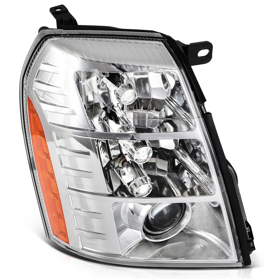 For Cadillac Escalade ESV EXT 2009-2014 Chrome Headlight Assembly Passenger Side - Image 3 of 4