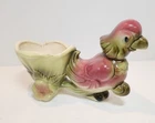 Vintage Hull Pottery #60 Parrot Pulling Cart Planter 9.5" x 4"