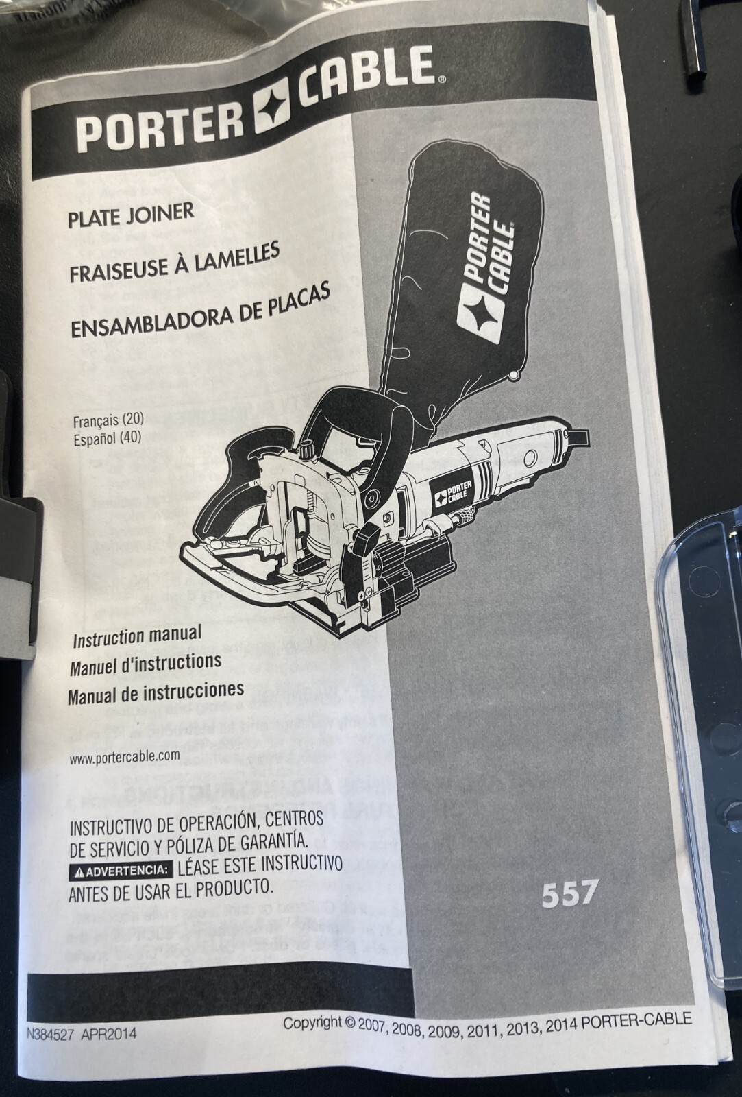 Open Box Porter Cable Plate Biscuit Joiner Model 557 with Case