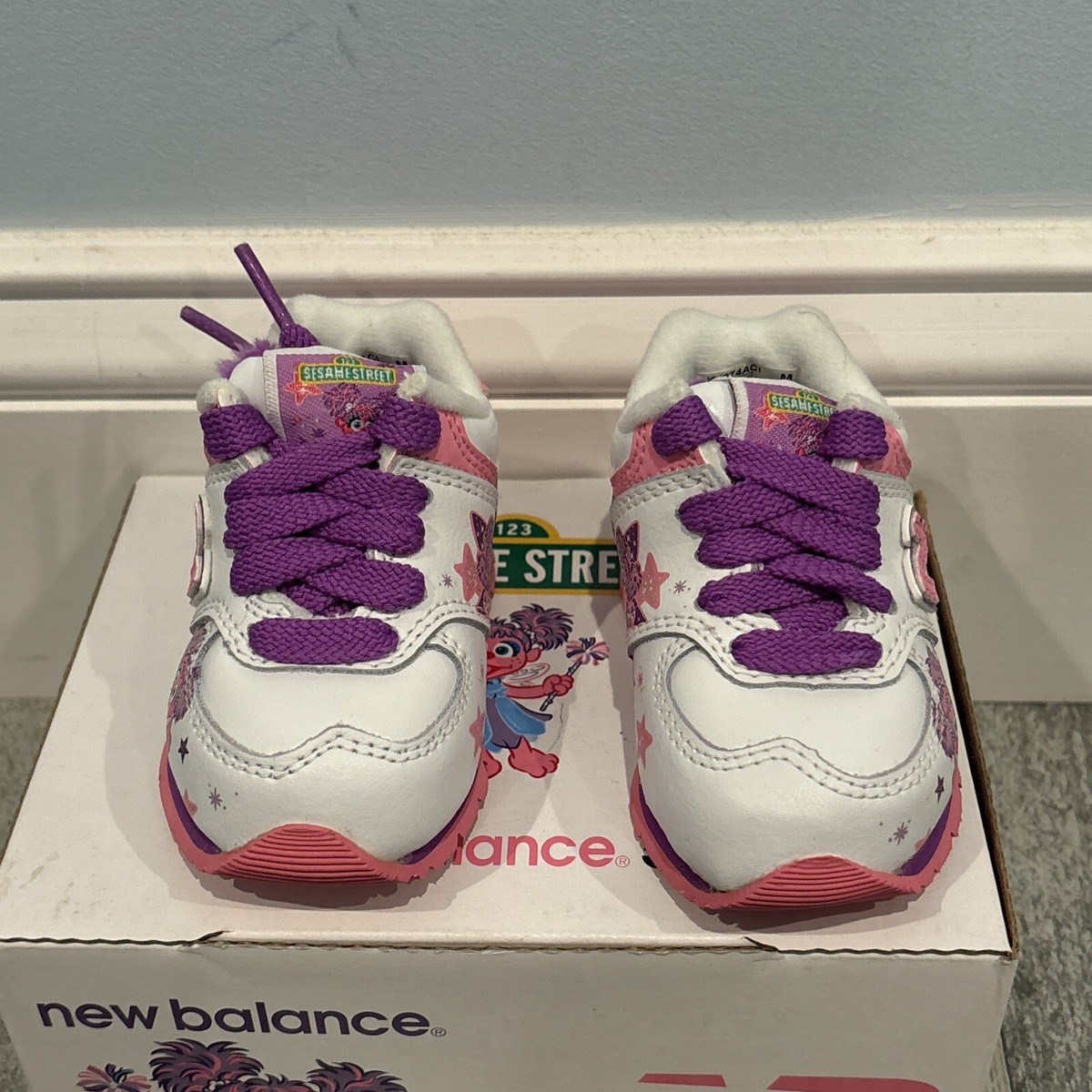 New Balance 574 Abby Cadabby sz 2 Baby X SESAME STREET RARE DS