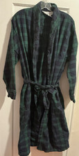 Vintage Vermont Country Store Green Tartan Plaid Flannel Robe 100 Cotton Sz M