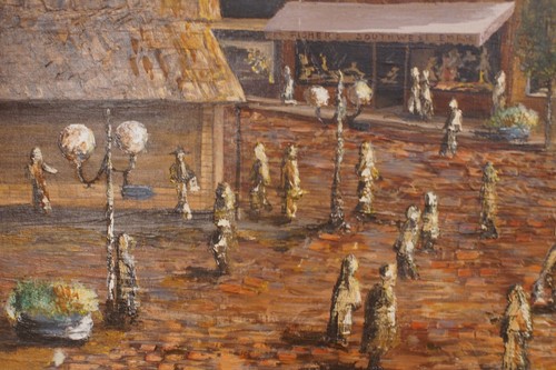 Vintage 1976 Jan Spree Street Scene Impressionist Painting on Canvas Board - Picture 7 of 10