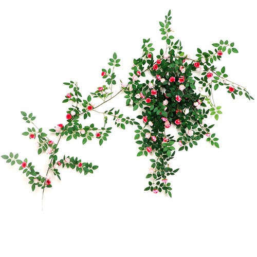1.7M Artificial Fake Hanging Rose Silk Flower Vine Wedding Garden Plant Trailing - Picture 8 of 24