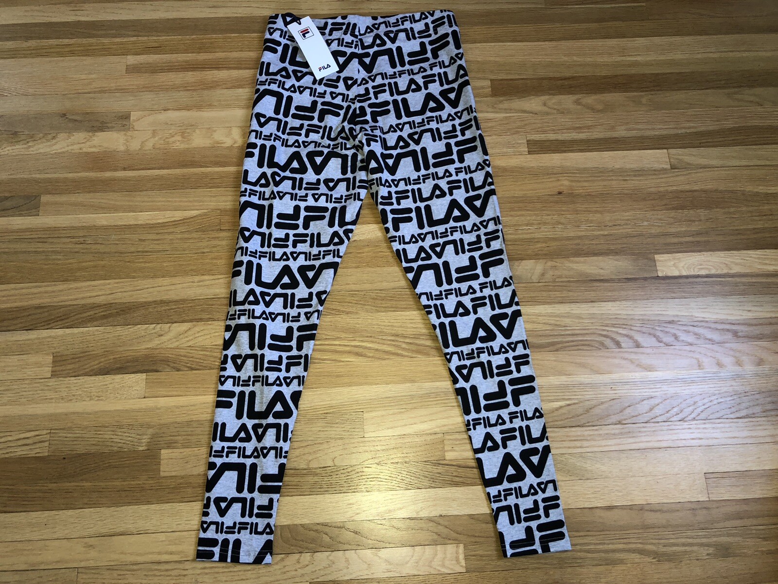 Leggings donna Fila Kaylee stampa logo all over 32582289 grigio taglie M L o XL