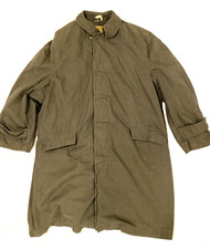 VTG Plymouth of Boston Plaid Army Green Cotton Trench Coat Removable Liner 42R