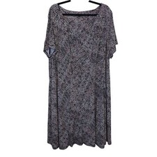 Roz & Ali Size 24 Stretchy Sheath Flare Geometric Pattern Dress