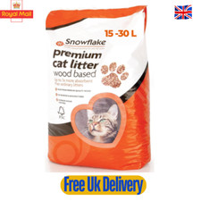 Snowflake Cat Litter - Long-Lasting, High Absorbency 30L Free Uk Delivery Wooden