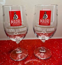 2x Madri Spanish Beer One Pint 20oz Pedestal Goblet Glass M22 New Free Postage