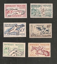 FRANCE 1953 Série complète Jeux Olympiques d'Helsinki YT 960 961 962 963 964 965