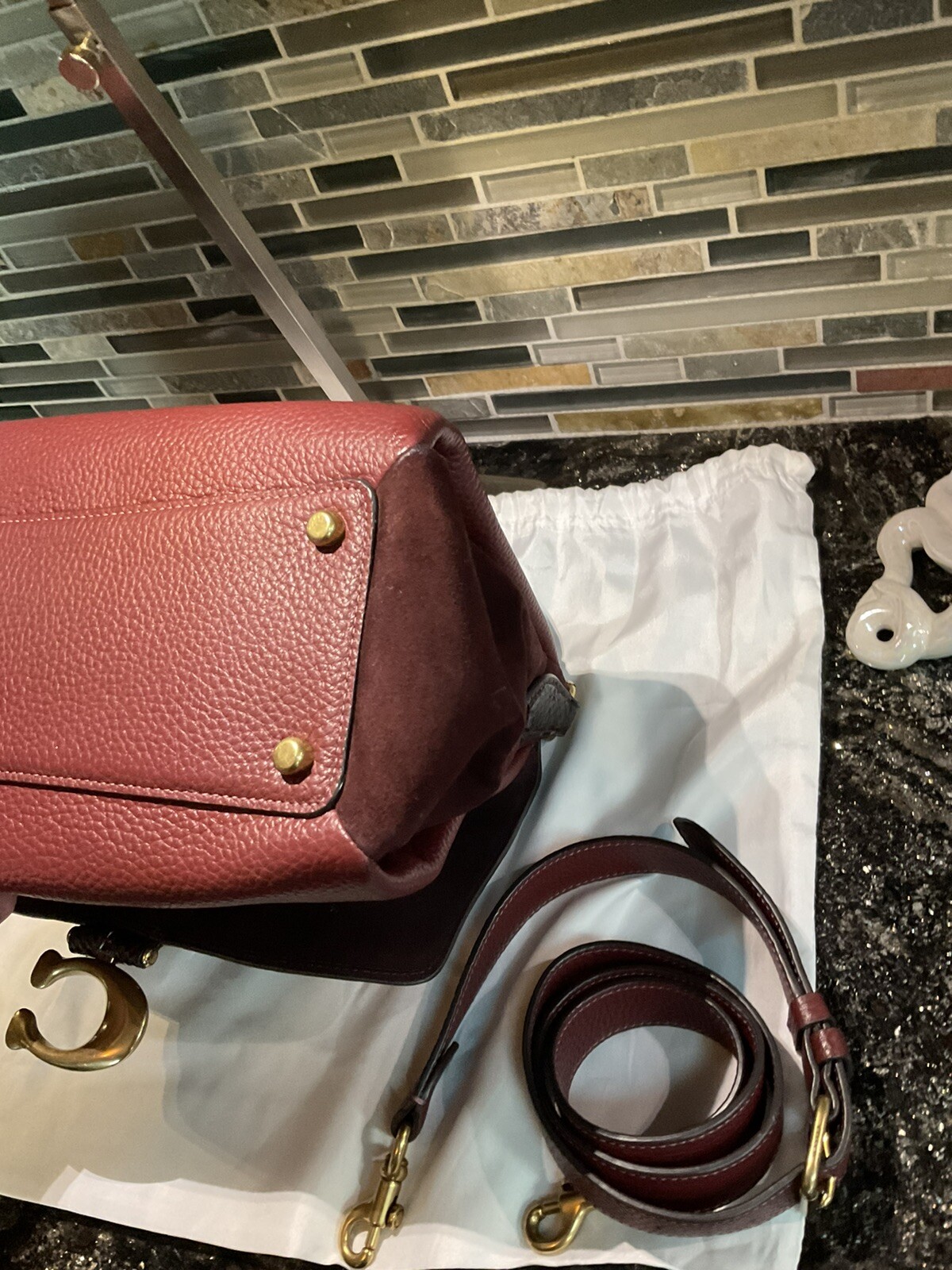 Coach May Leather With Snakeskin Shoulder Bag Style 4… Gem