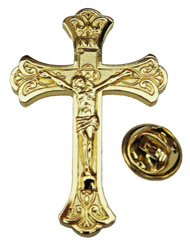 Crucifix Pin Badge Catholic Holy Cross Brooch INRI - Photo 5 sur 8
