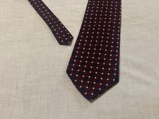 Daniel Craig Hand Made Pure Silk Men Tie Burgundy Geometric Foulard Design Italy