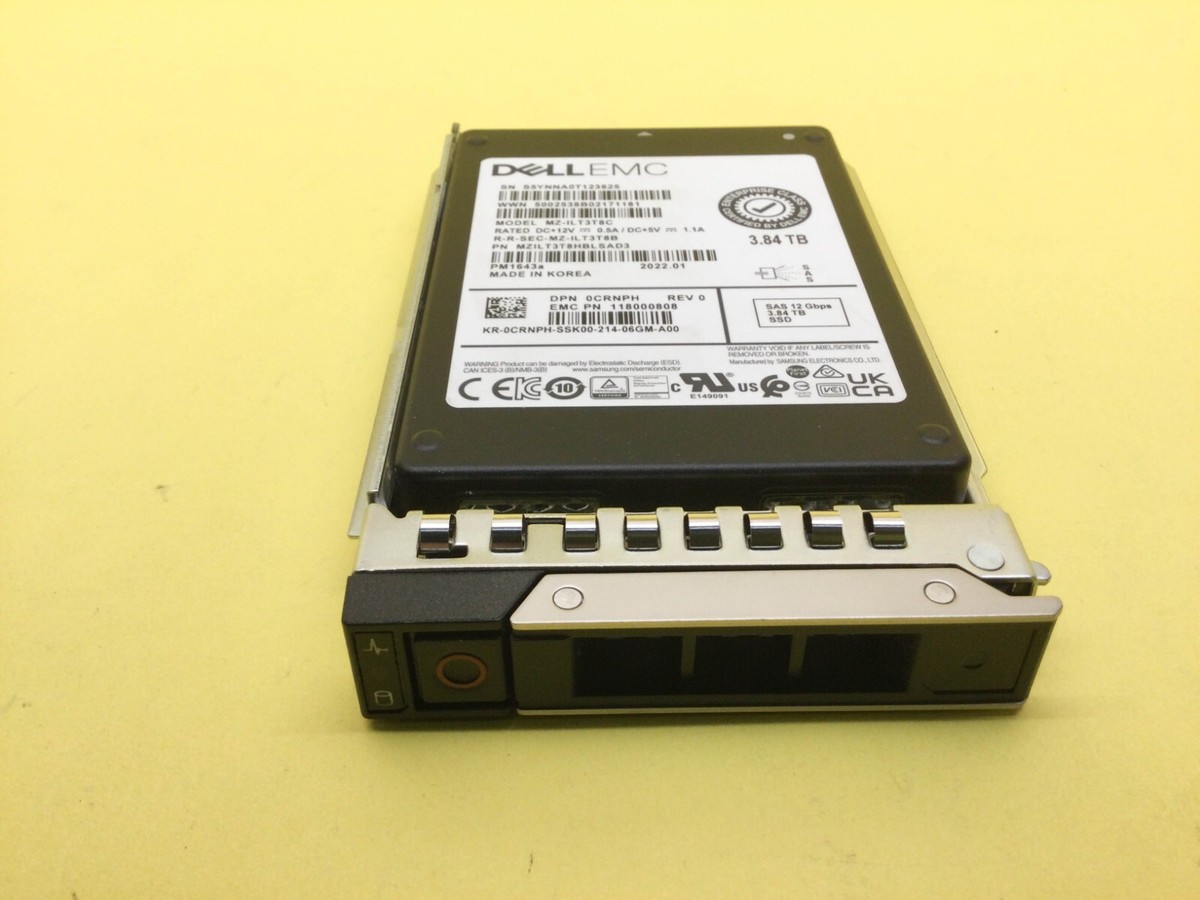 CRNPH Dell 3.84TB SAS 12Gbps Read Intensive 2.5'' SSD 0CRNPH MZ