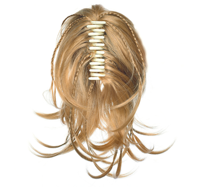 12" Short Braid Irregular Curly Claw Clip 100 Remy Human Hair Ponytail