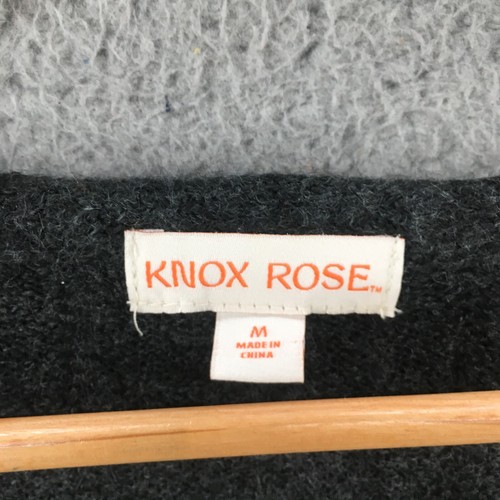Knox Rose Cardigan Sweater Womens Medium Grey Open Front Long Sleeve Casual - Picture 6 of 11