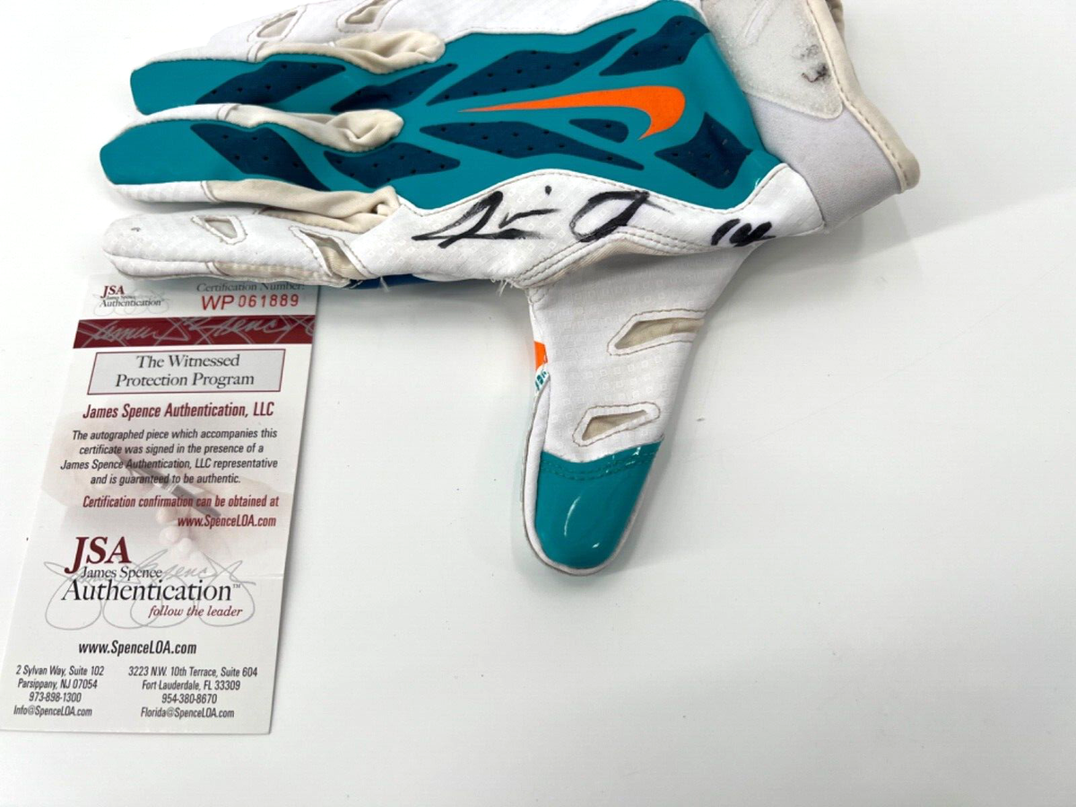 JARVIS LANDRY MIAMI DOLPHINS GAME USED SIGNED NIKE GLOVE JSA