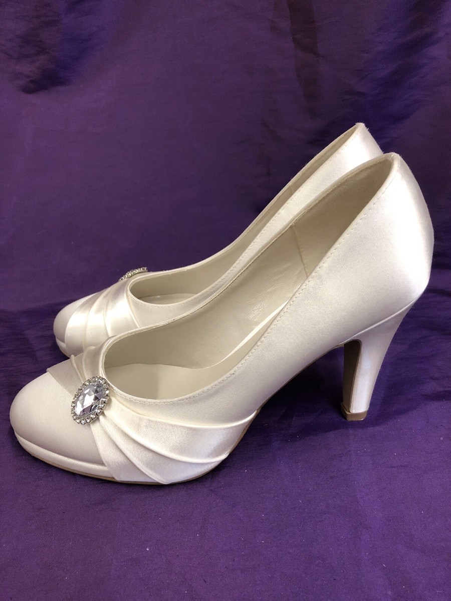 Pink Paradox Ivory Satin Court Shoes UK size 3 New - Wedding Occasion | eBay