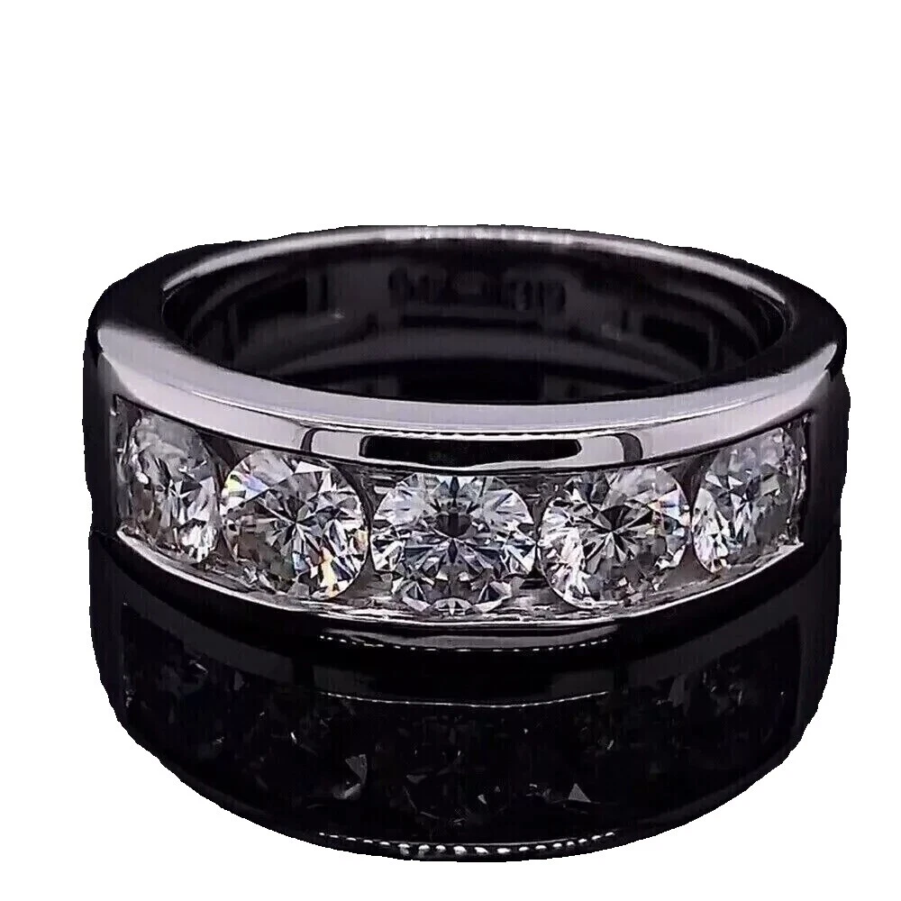 Moissanite белое золото 10 колец для мужчин