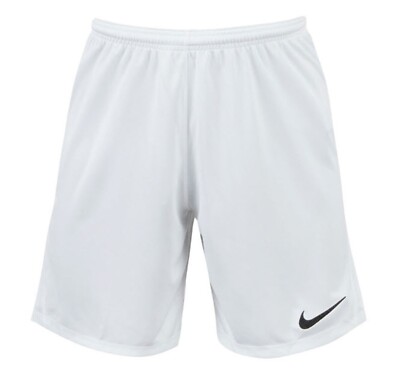 NIKE Men DRY PARK III NB Shorts Pants Dri-Fit White GYM Jersey Pant BV6855-100