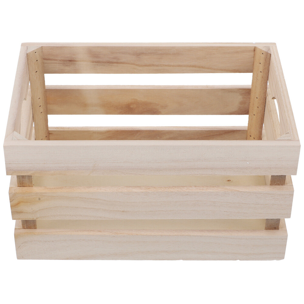 Unfinished Crates Crafts Wooden Storage Box Desktop Crate Vintage