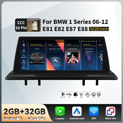 10,25' Wireless CarPlay Touchscreen Autoradio für CCC BMW 1er E81 E82 E87 E88