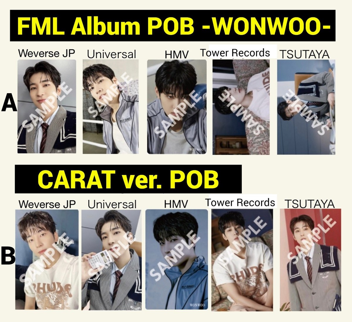 WONWOO SEVENTEEN FML JAPAN POB Photo card Weverse Universal