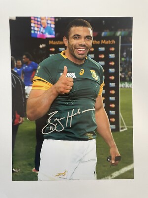 Bryan Habana Springbock Südafrika signiert 16x12 Rugby Foto Echtheitszertifikat
