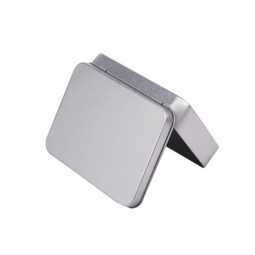 Small Metal Tin Silver Flip Storage Box for Case Organizer For Money Coin Candy - Picture 10 of 10