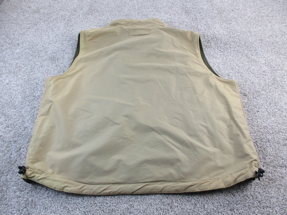 Vintage Free Country Vest Jacket Reversible Mens XXL Nylon Beige Green Full Zip - Image 4 of 4