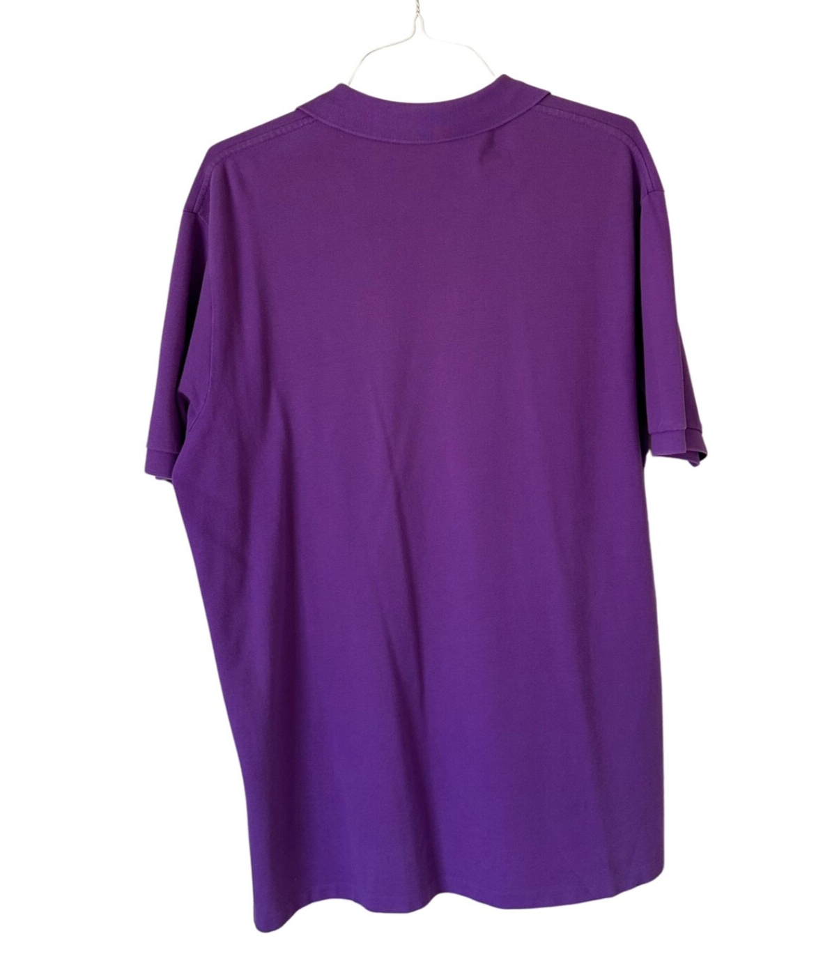 VINTAGE Uomo Ralph Lauren POLO Viola Camicia Manica Corta Golf Pony XL