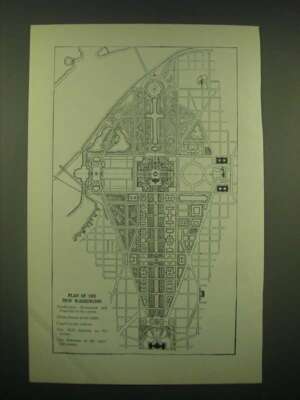 1902 Magazine Print featuring a map of the Washington D.C.