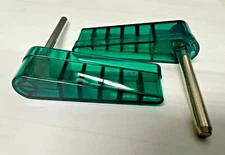 Data East Stern Pinball Clear Green Translucent Flipper Plastics Bats w/ Shafts