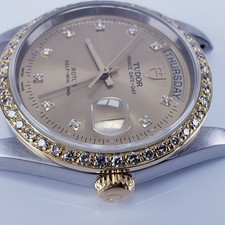 Tudor Prince Date+Day 36mm 18K Yellow .44ct Diamond Bezel Head Only - 76213 8