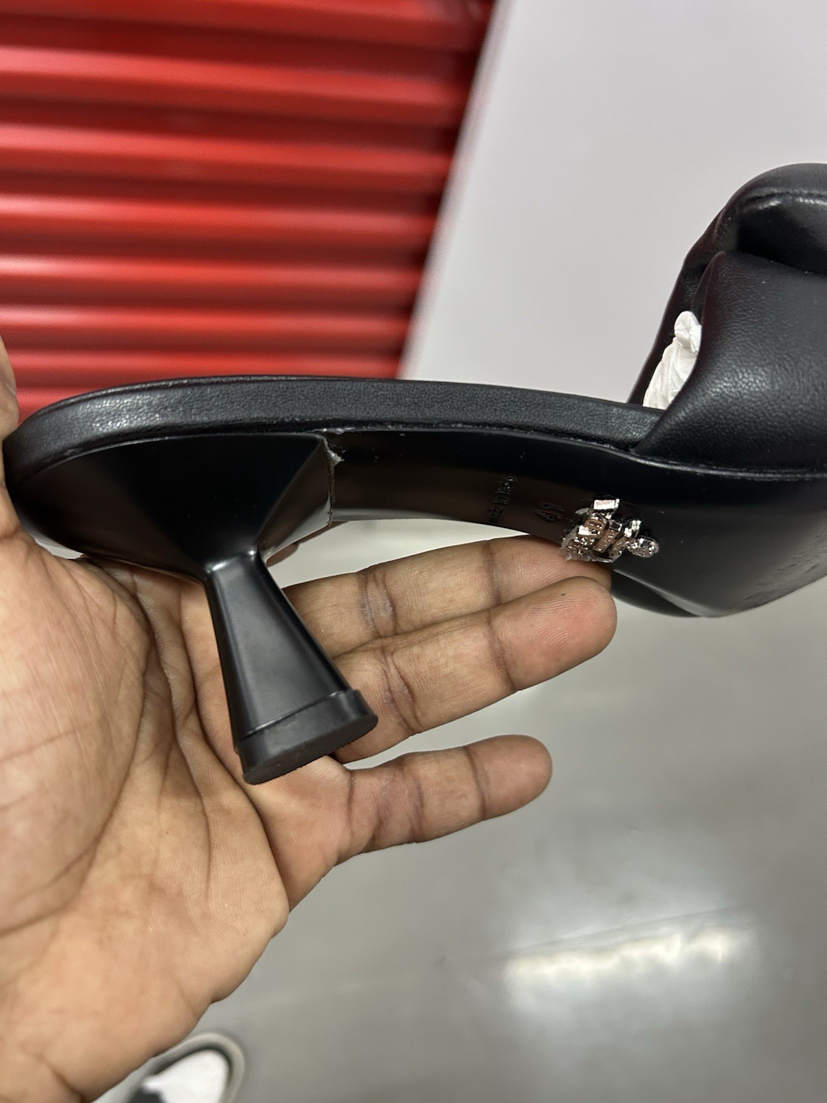 PRADA Black Leather Square Toe Mule Heels Slip-On Logo Accent Women’s 41 thumbnail 6