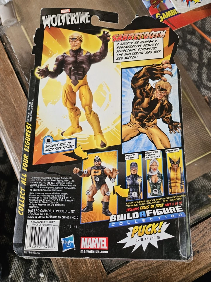 SABERTOOTH Легенды Marvel, шайба BAF, X-Men, Вселенная Росомахи, Hasbro 2012 Новая - Изображение 2 из 2