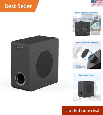 6.5'' Powered Subwoofer - Deep Bass & Easy Setup for Home Audio Enhancement