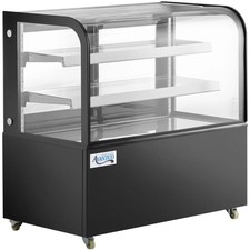 48" Curved Glass Black Refrigerated Bakery Display Case