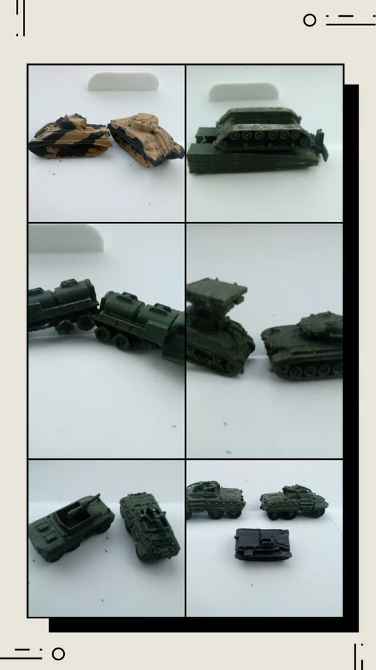 Vintage WW2 Miniature Military Vehicles Collectibles,Hand Painted - Image 2 of 2