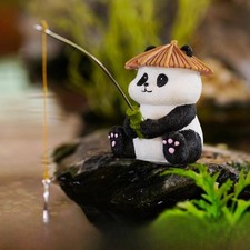 Panda fishing resin fishbowl ornament, random style