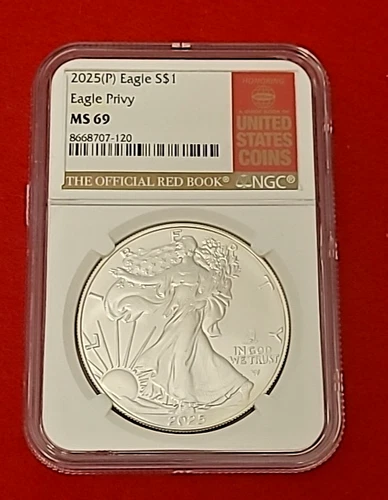 2025 (P) Eagle S$1 Eagle Privy MS69 Red Book Label NGC