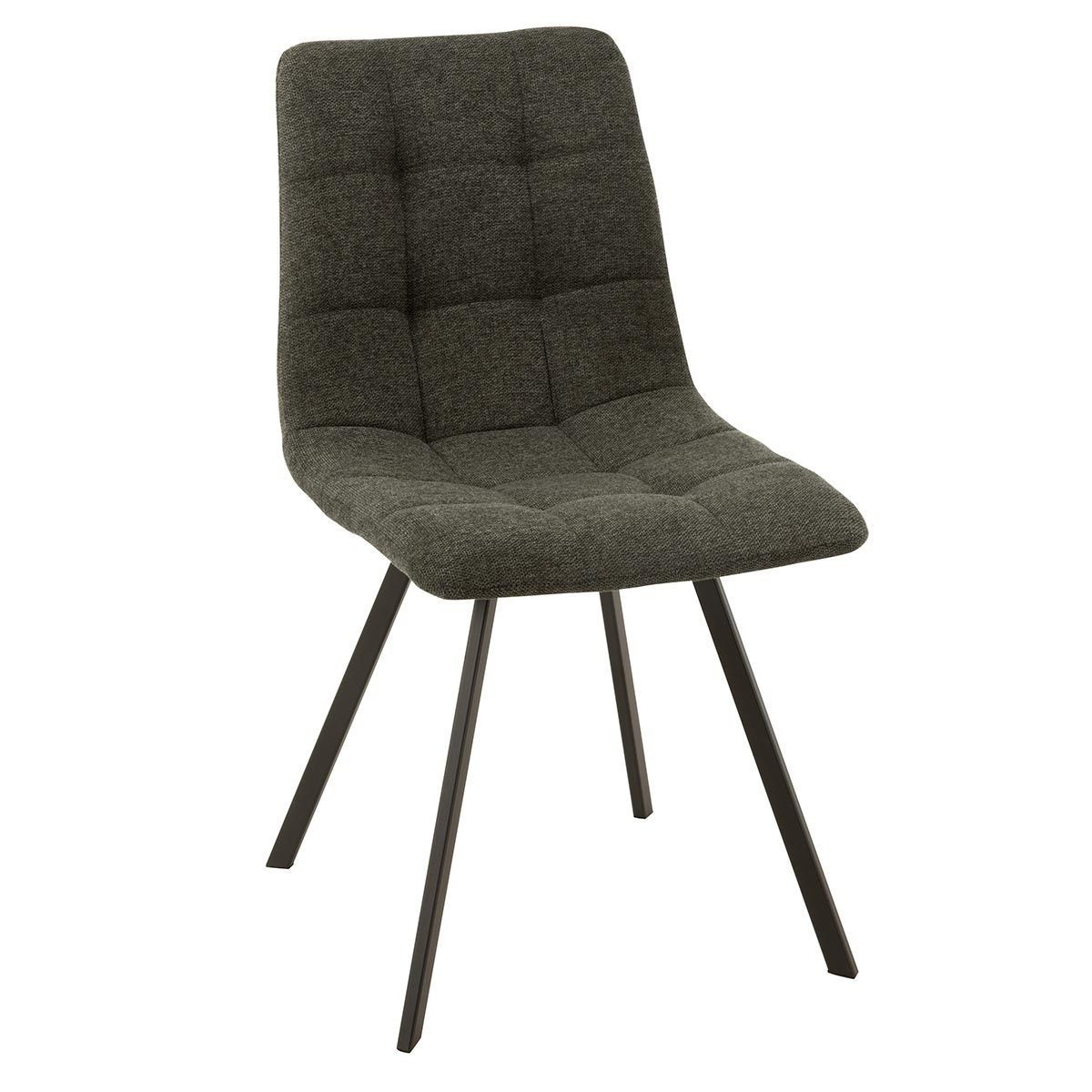 Chaise Babette 90cm gris foncé autour d'une table de salon moderne