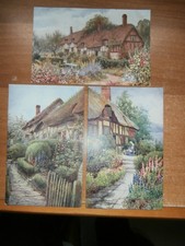 3 X VINTAGE POSTCARDS ANNE HATHAWAYS COTTAGE BY VARIOUS ARTISTS