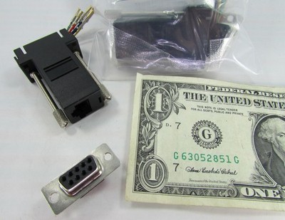 4 Female DB9 D-Sub to RJ45 Modular Adapter Connector Plug 8P8C RJ8-9S-BLK  RJ-45