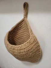 Wall Pocket Basket 11 x 9 Wall Hanging Basket Woven Jute Light Brown
