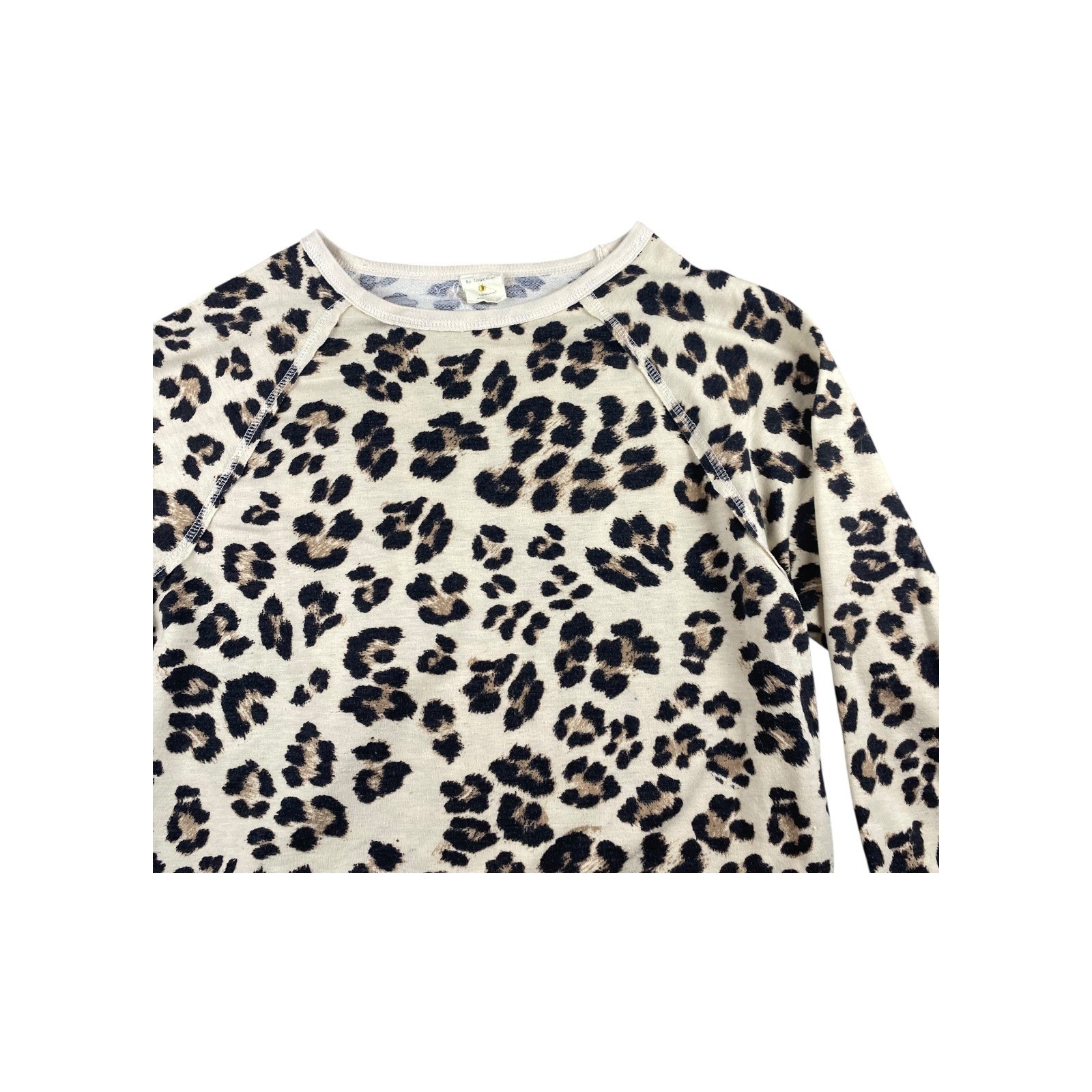 By Together Leopard Print Sweatshirt Crewneck Long Sleeve Pullover Top Size M image 2
