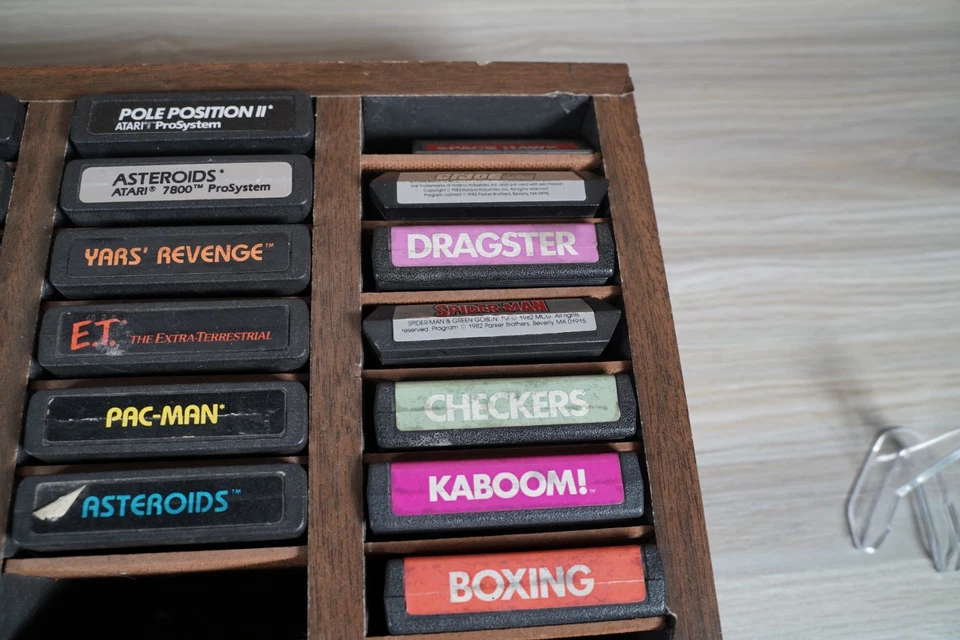 Lot of 24 Atari 2600 Games w/ heavy wood display! - Image 4 of 4