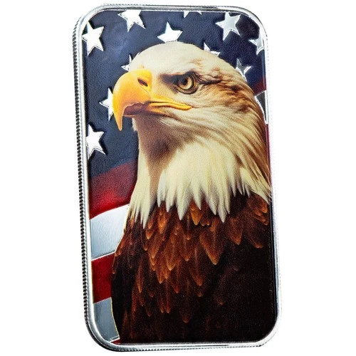 1 oz Silver American Bald Eagle Colorized .999 Silver Bullion Bar #A659