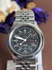 Vintage Seiko 5 Automatic Men's Military black Dial Wristwatch 7009