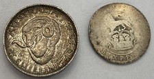 World Silver Coin Cull Lot: 1943 Australia Shilling & 1914 UK Sixpence